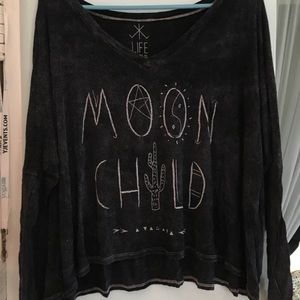 Long sleeve relaxed crop top